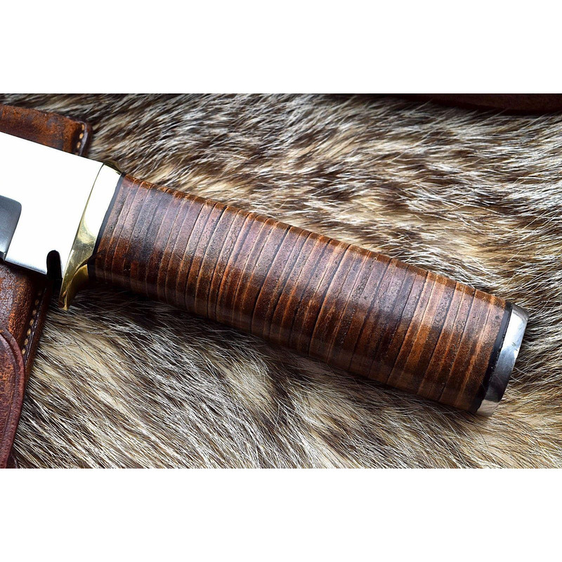 Custom Handmade Premium D2 Tool Steel Hunting Bowie Knife Leather Sheath gift For Him 3