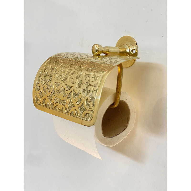 Handcrafted Brass Toilet Paper Holder  Artisanal Roll Holder For Elegant Bathrooms Handcrafted Hold 2