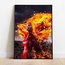 phoenix - printable digital art poster | high-resolution photoshop illustration, digital art, poster, print, wall art