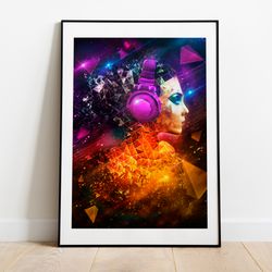 sound wave - printable digital art poster | abstract waveform illustration in high-resolution, digital art, poster