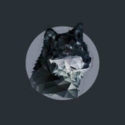 gray wolf portrait - crafted in low poly art, eps, jpg, printables, digital poster, nature life, modern art, home decor