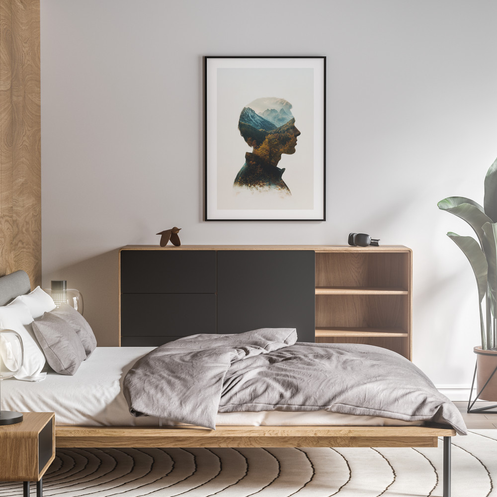 Inner Wilderness Digital Double Exposure Portrait Download Printable Poster Highquality JPEG In