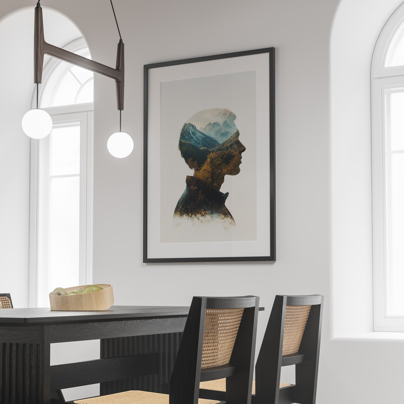 Inner Wilderness Digital Double Exposure Portrait Download Printable Poster Highquality JPEG In