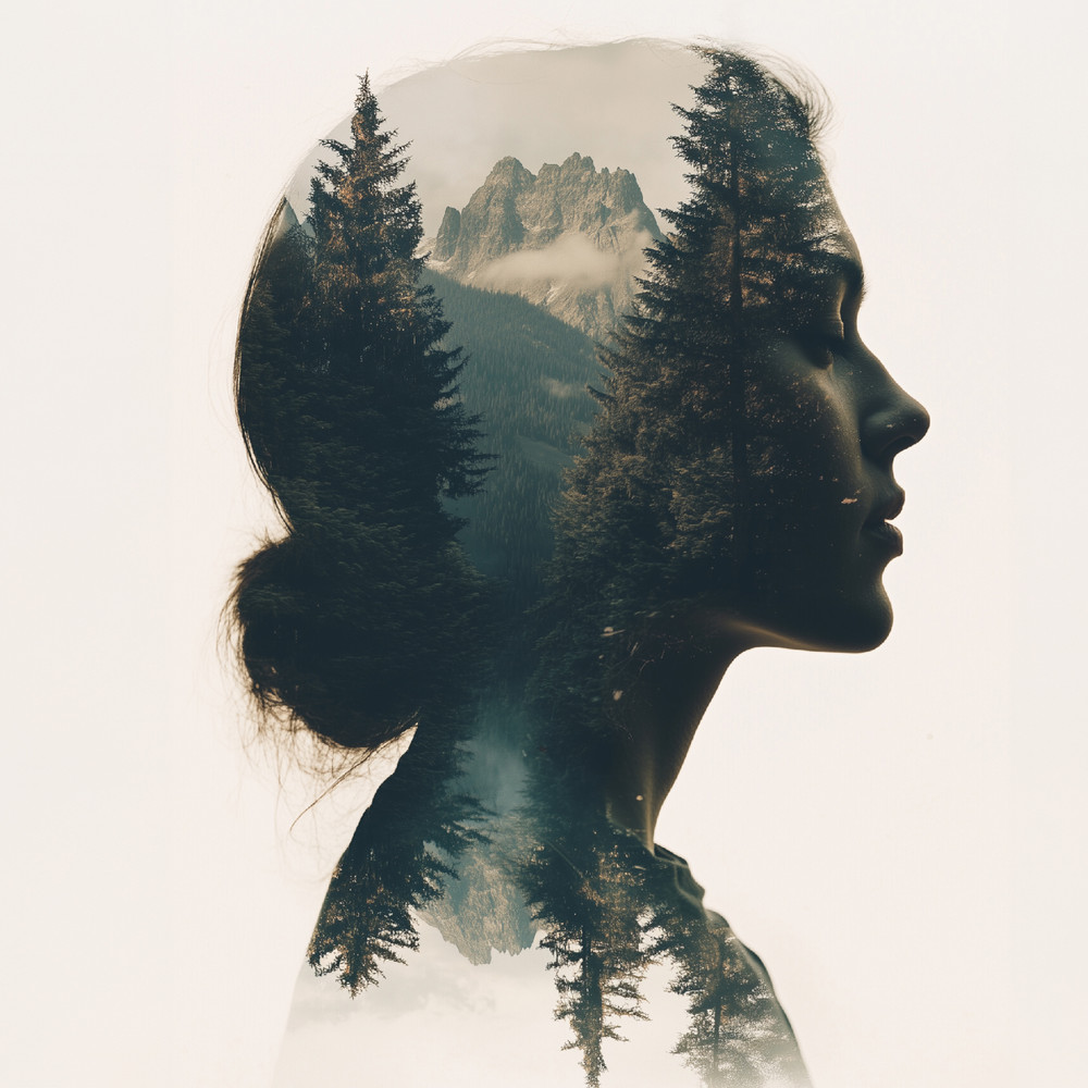 Inner Wilderness Digital Double Exposure Portrait Download Double Exposure Portrait Natureinspir 0