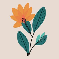 minimalist vector floral illustrations 2 - digital download | printable art | downloadable wall decor | minimalist flora