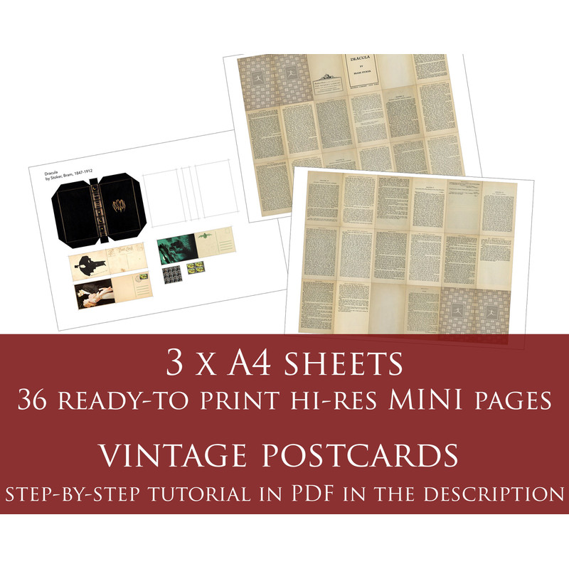 Dracula By Bram Stoker Digital Download Mini BJD Doll Book Halloween Dollhouse Props 1