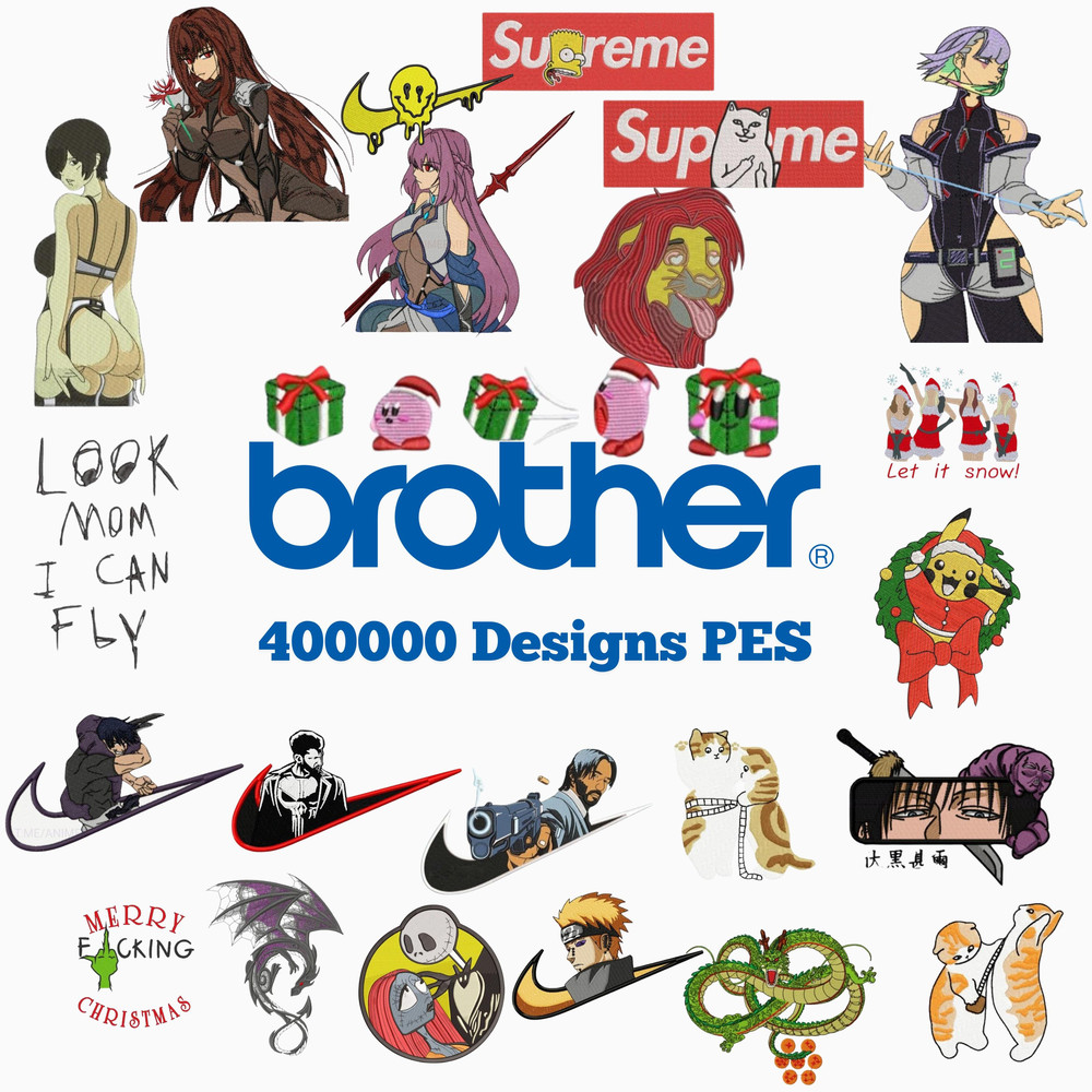 400000 Brother Embroidery Designs  PES Files  Huge Anime Floral  Holiday Collection 0