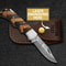 Custom Handmade Pocket Knife Damascus Steel Folding Knife With Leather Sheath 5