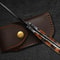 Custom Handmade Pocket Knife Damascus Steel Folding Knife With Leather Sheath 6