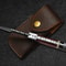 Custom Handmade Folding Knife Damascus Steel Blade Pocket Knife With Leather Sheath 6