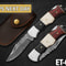 Custom Handmade Folding Knife Damascus Steel Lade Pocket Knife With Leather Sheath 0