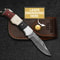 Custom Handmade Folding Knife Damascus Steel Lade Pocket Knife With Leather Sheath 4