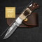 Groomsmen Knife Handmade Pocket Knife Damascus Folding Knife Stag Horn And Camel Bone Handle Grooms