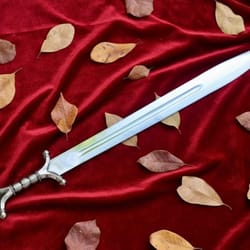 anthropomorphic steel sword 38" medieval replica with leather sheath display gift | birthdays gift