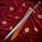 Hand Forged Damascus Steel Viking Sword 35 Wood Handle With Leather Sheath Gift 2