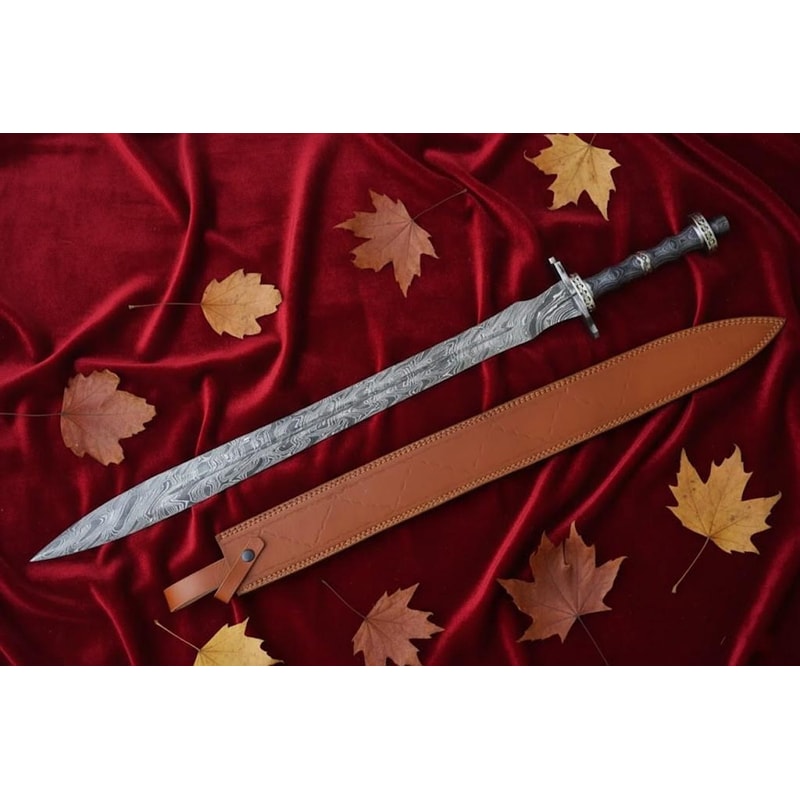 Hand Forged Personalized Damascus Steel Sword 34 Medieval Historical Collectible Gift 2