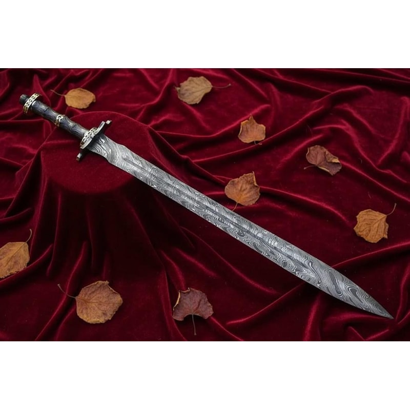 Hand Forged Personalized Damascus Steel Sword 34 Medieval Historical Collectible Gift 3