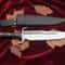 Handmade Carbon Steel Bowie Knife 13 Rosewood Handle Hunting Knife With Leather Sheath 3