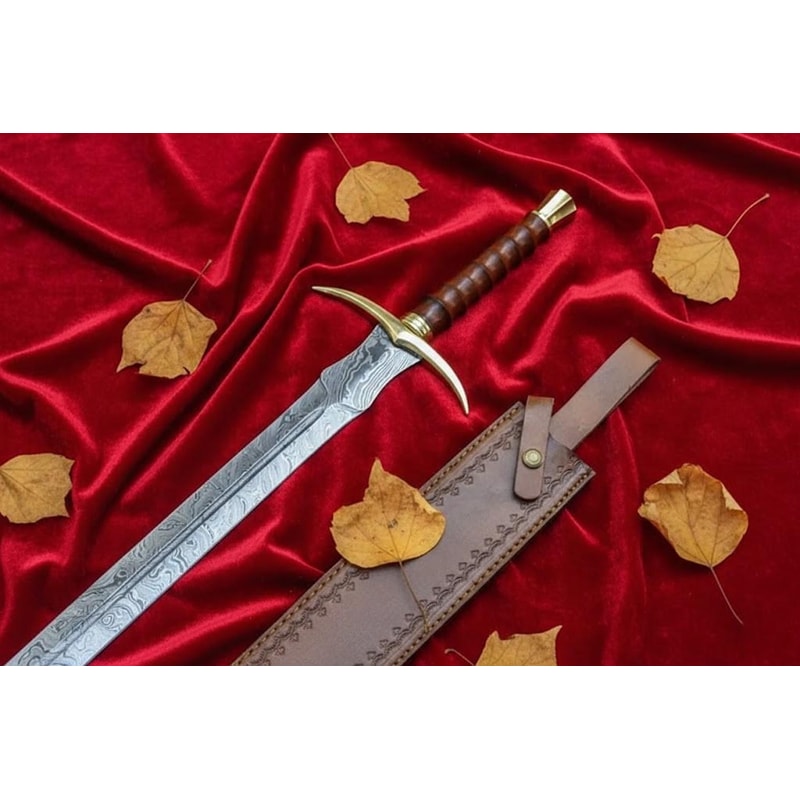 buy Damascus steel sword rosewood handle