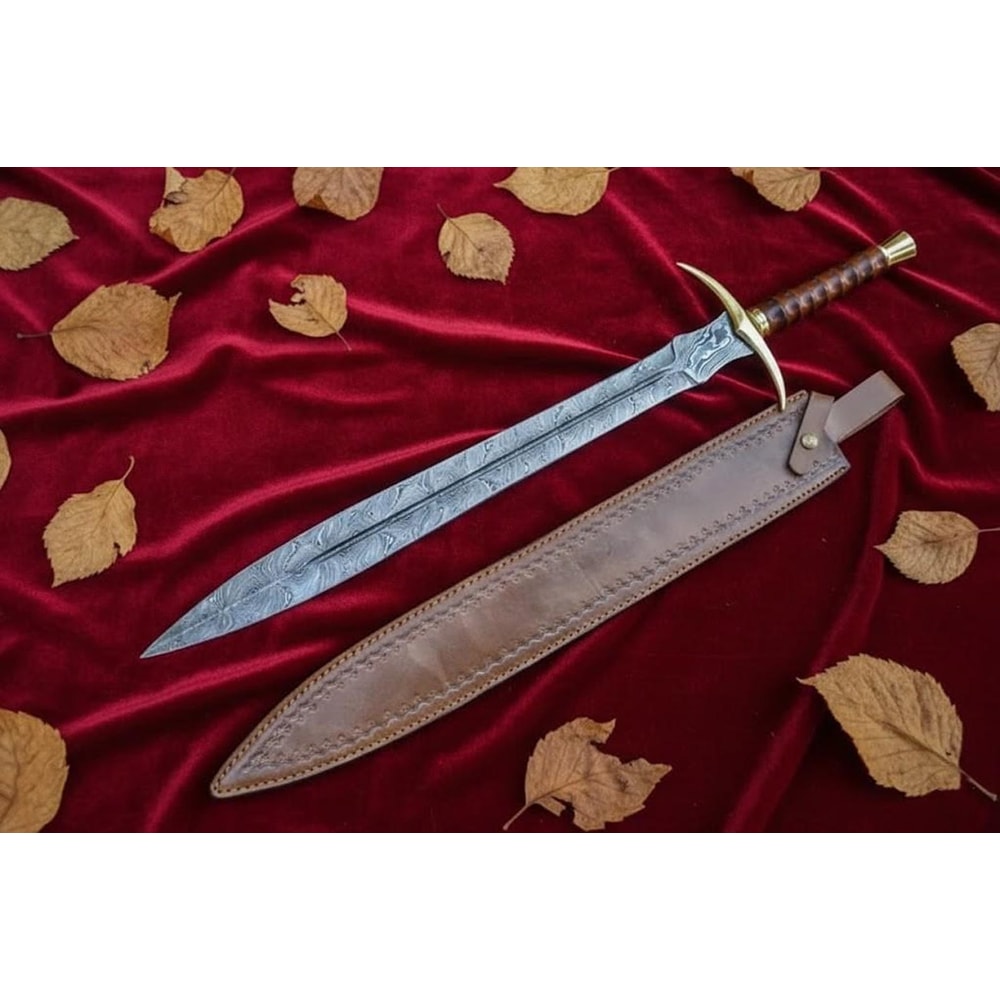 buy Damascus steel sword rosewood handle