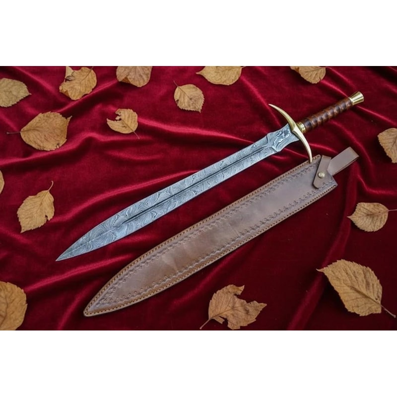 buy Damascus steel sword rosewood handle
