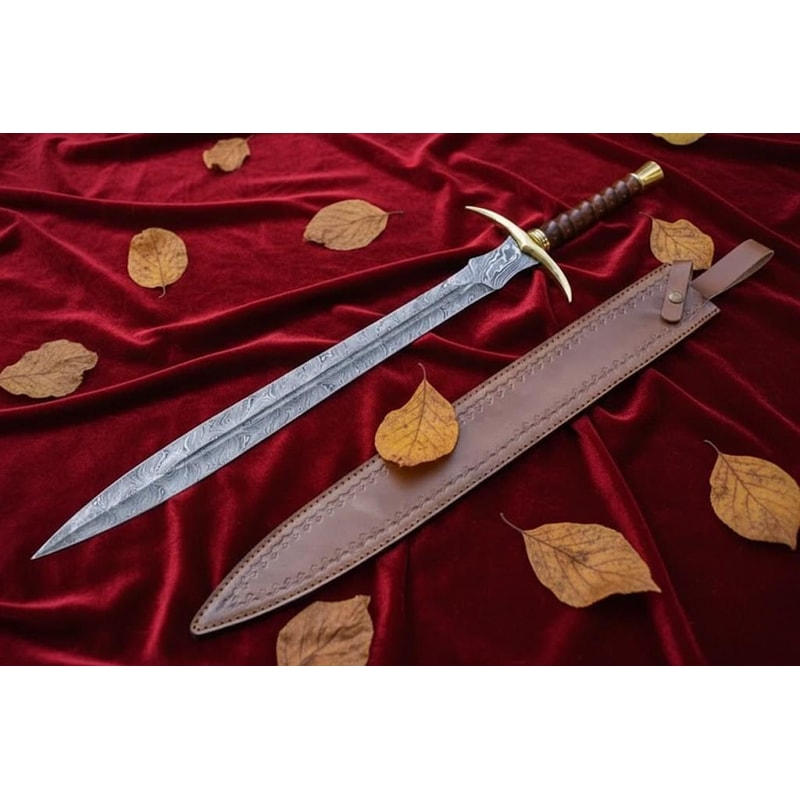 buy Damascus steel sword rosewood handle