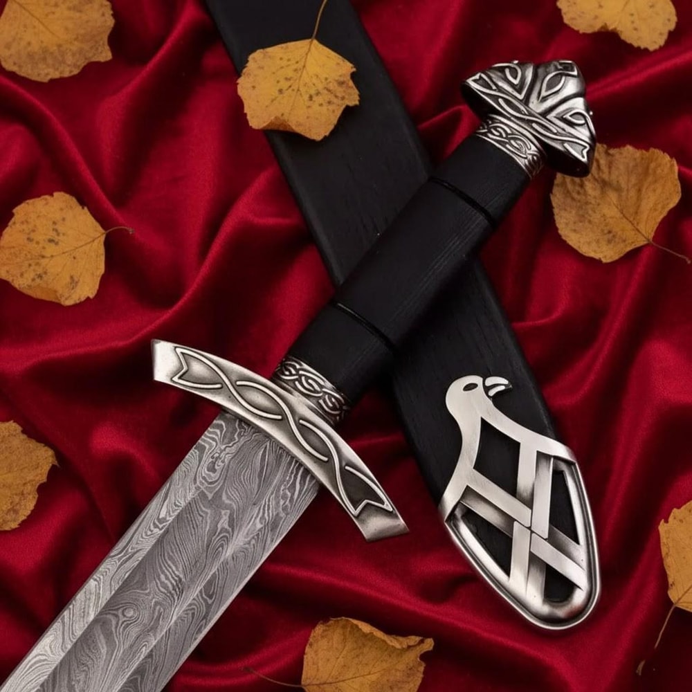 Handmade Ragnar Lothbrok Damascus Steel Sword 35 Viking Replica Groomsman Gift 2