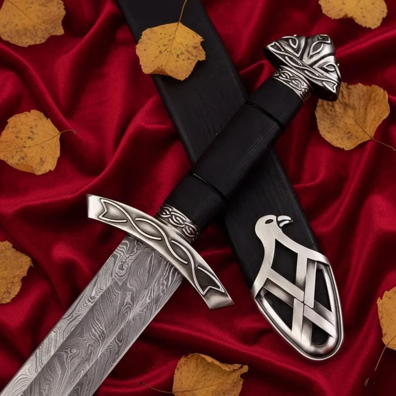 Handmade Ragnar Lothbrok Damascus Steel Sword 35 Viking Replica Groomsman Gift 2