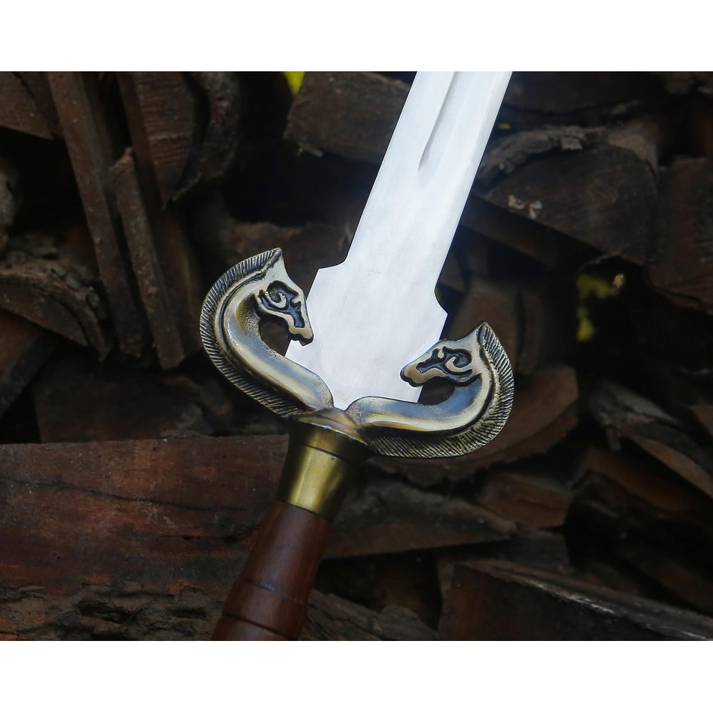 Handcrafted Medieval Long Sword 38 Ivory Finish Blade Wooden Grip Knight Sword Replica 1