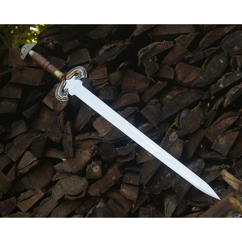 Handcrafted Medieval Long Sword 38 Ivory Finish Blade Wooden Grip Knight Sword Replica 2