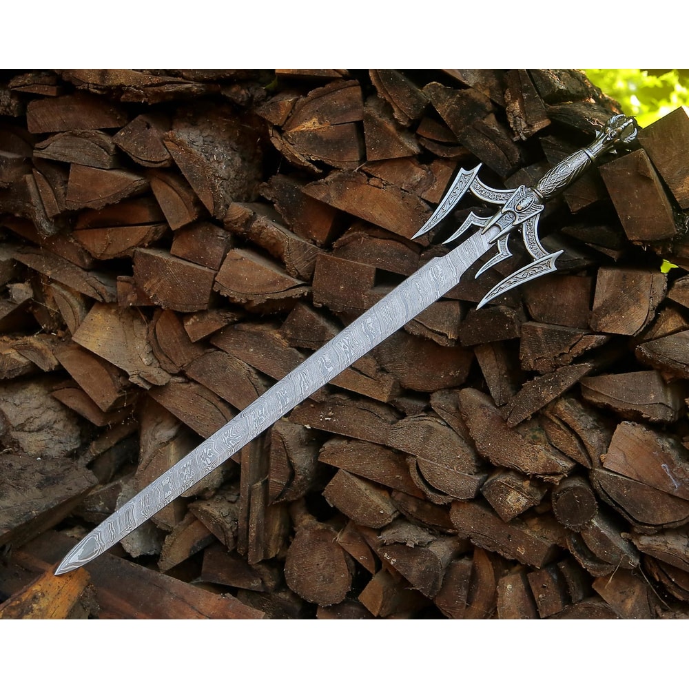 Hand Forged Damascus Steel Fantasy Sword 38 Ornate Guard Medieval Warrior Long Blade 2