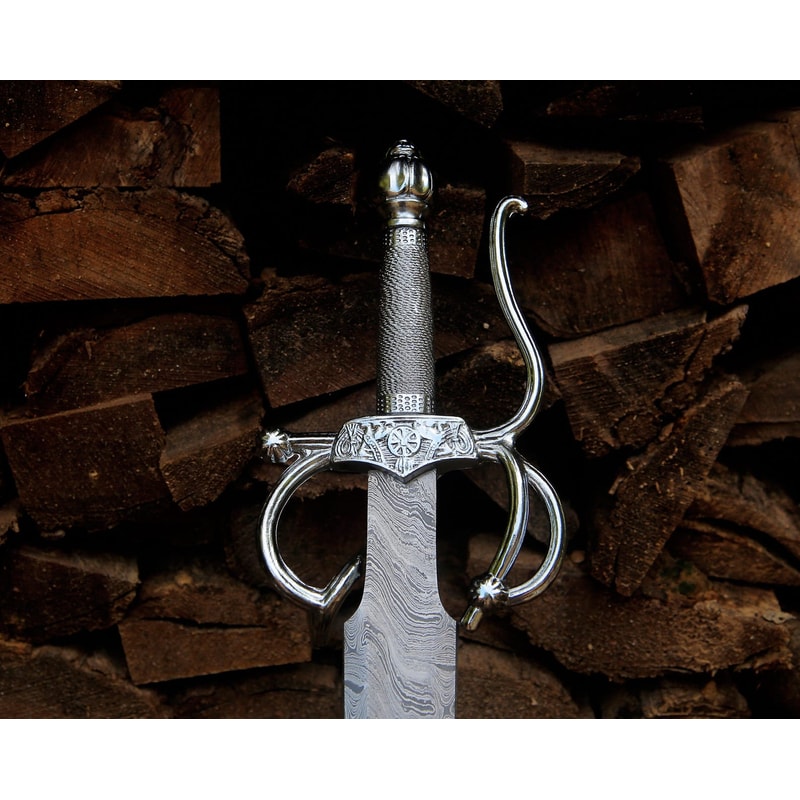 Hand Forged Damascus Steel Rapier Sword 40 Renaissance Blade Collector Sword 1