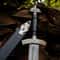 Hand Forged Damascus Sword 36 Medieval Knight Fantasy Blade With Black Scabbard 1