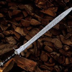 handmade damascus steel long sword 40" medieval knight fantasy collector sword