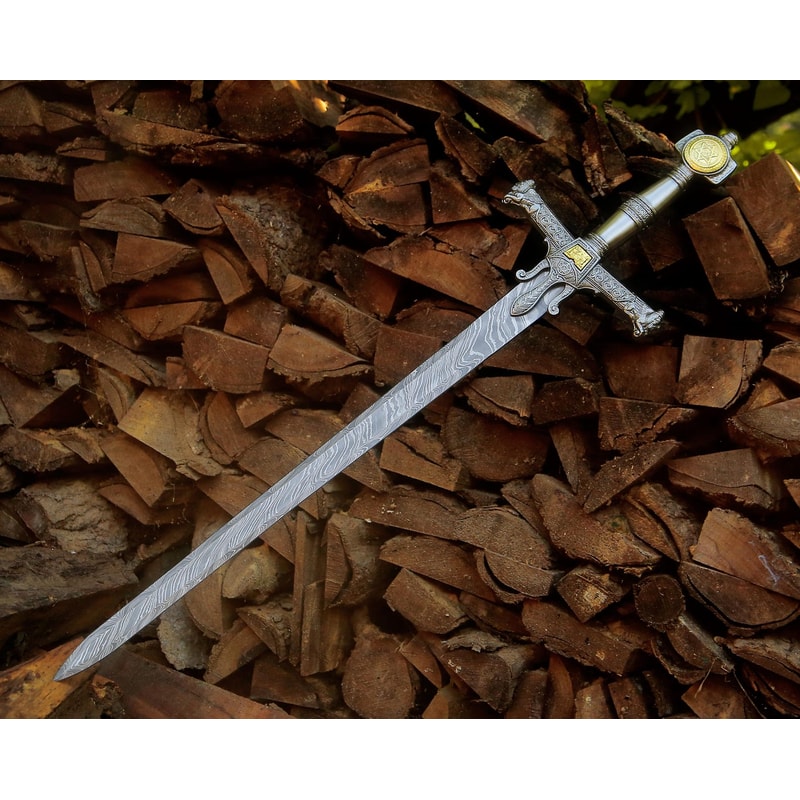 Handmade Damascus Steel Sword 40 Ornate Medieval Longsword Decorative Warrior Blade 2