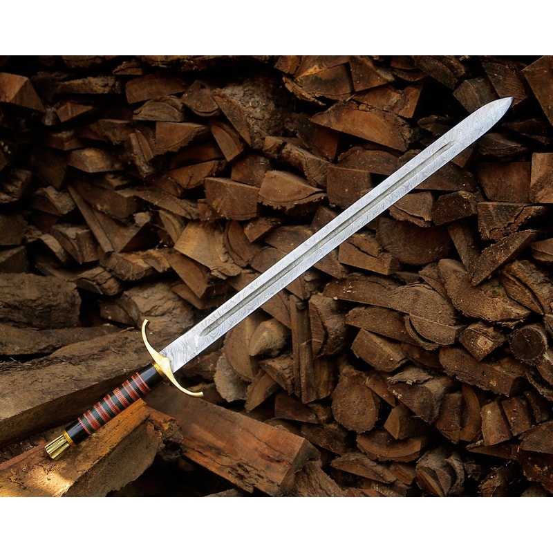 Personalized Damascus Steel Long Sword 40 Hand Forged Medieval Custom Engraved Gift 0