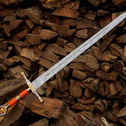 personalized damascus steel sword 40" handmade medieval long sword unique gift