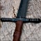Handcrafted Carbon Steel Viking Greatsword 42 Medieval Sword With Leather Scabbard 1