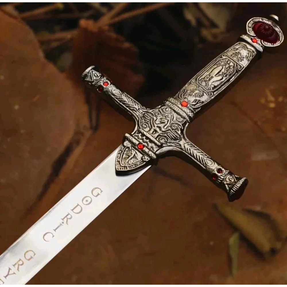 Handcrafted Medieval Knight Sword 38 Ornate Crossguard Fantasy Collector Blade 0