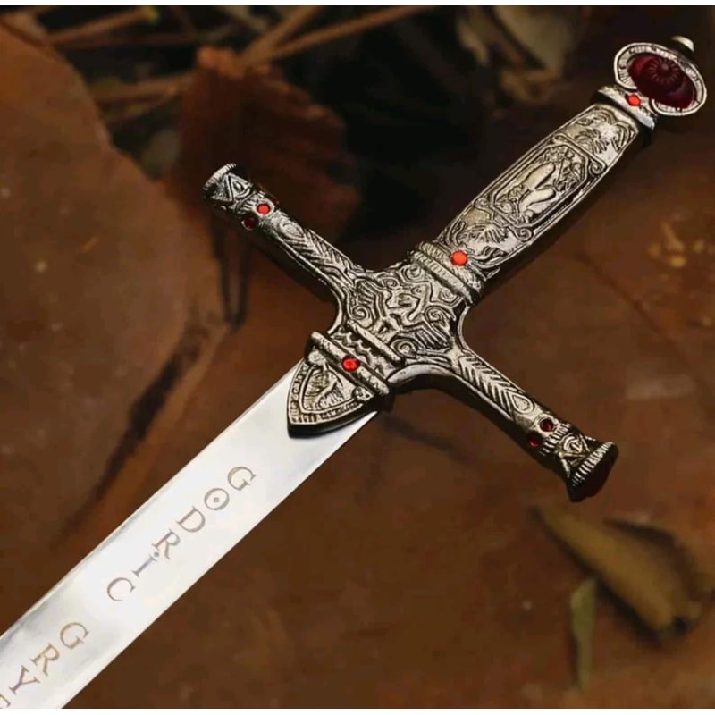 Handcrafted Medieval Knight Sword 38 Ornate Crossguard Fantasy Collector Blade 0