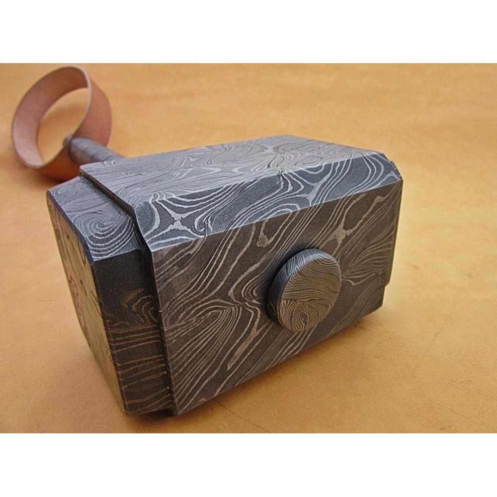 Handcrafted Viking Hammer 16 Custom Damascus Steel Mjolnir Groomsmen Gift 8