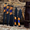 HandForged Chef Knife Set Hammered Black Blade Kitchen Knives With Wooden Handle 2