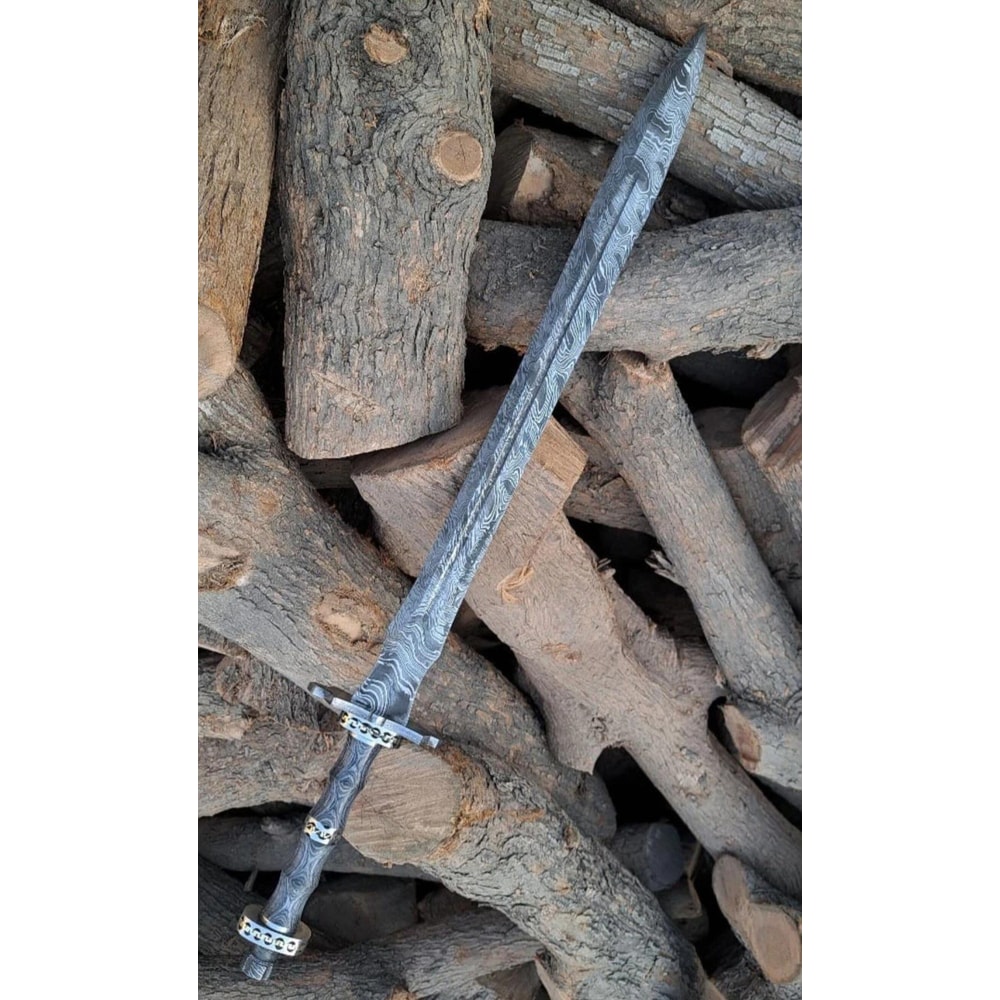 Damascus Steel Viking Sword HandForged Full Tang Medieval Blade 6
