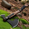 Hand Forged Steel Viking Double Blade Axe Carved Wood Handle Collectible Outdoor Tool 3