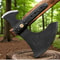 Hand Forged Steel Viking Double Blade Axe Carved Wood Handle Collectible Outdoor Tool 4