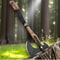 Hand Forged Steel Viking Double Blade Axe Carved Wood Handle Collectible Outdoor Tool 6