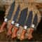 Handmade 5 Pc Chef Knife Set High Carbon Steel Professional Kitchen Knives With Leather Roll 3