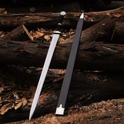 medieval fantasy long sword handcrafted steel blade with scabbard collector display sword