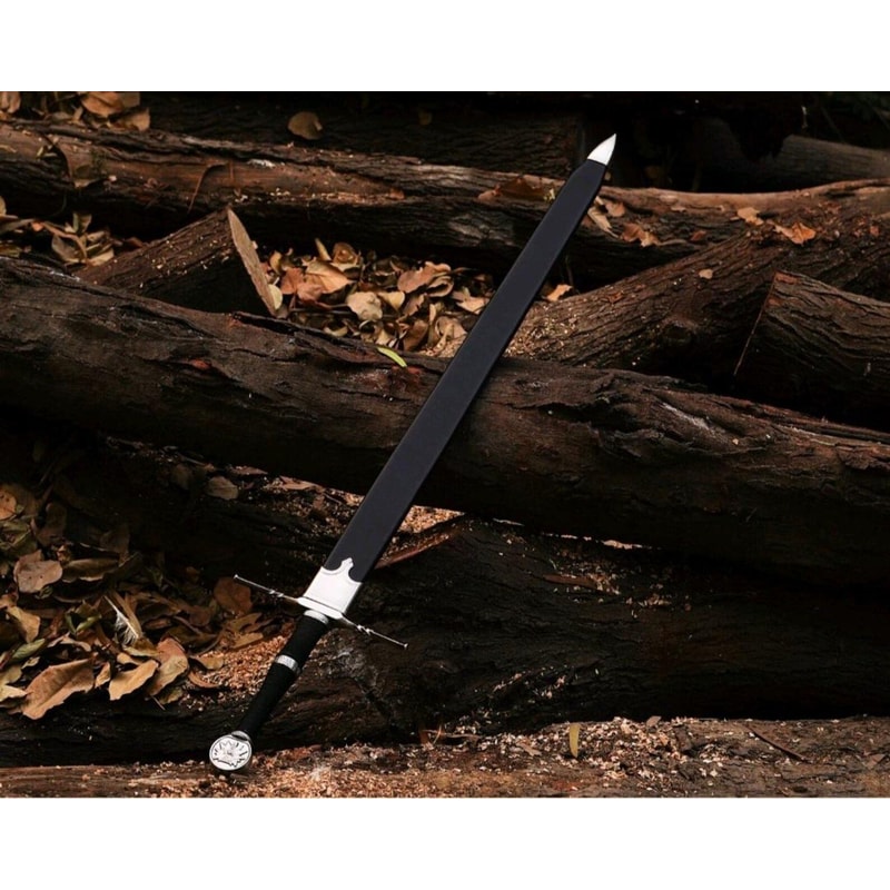 Medieval Fantasy Long Sword Handcrafted Steel Blade With Scabbard Collector Display Sword 1