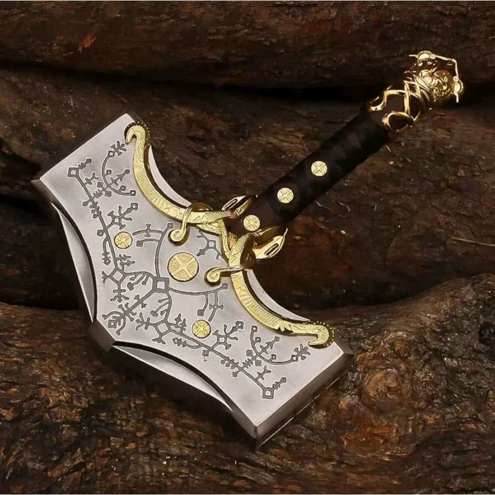 Viking Thor Hammer God Of War Ragnarok Mjolnir Replica Collectible Cosplay Decor 5